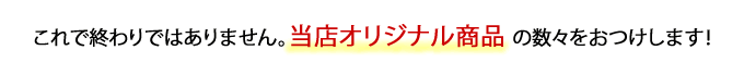 これで終わりではありません。当店オリジナル商品 の数々をおつけします!